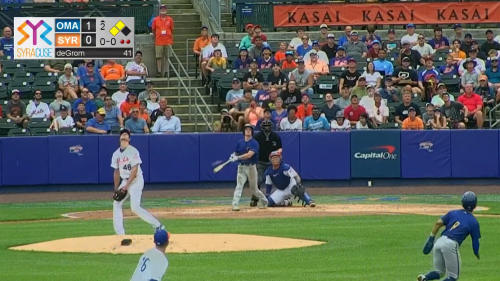 Jacob deGrom strikes out four, throws 42 pitches in rehab start