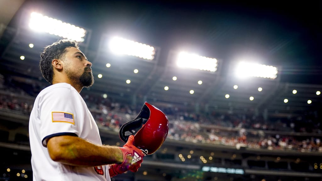 Washington Nationals' Anthony Rendon (6) prepares to bat during a baseball game against the Boston Red Sox at Nationals Park, Monday, July 2, 2018, in Washington. (AP Photo/Andrew Harnik)