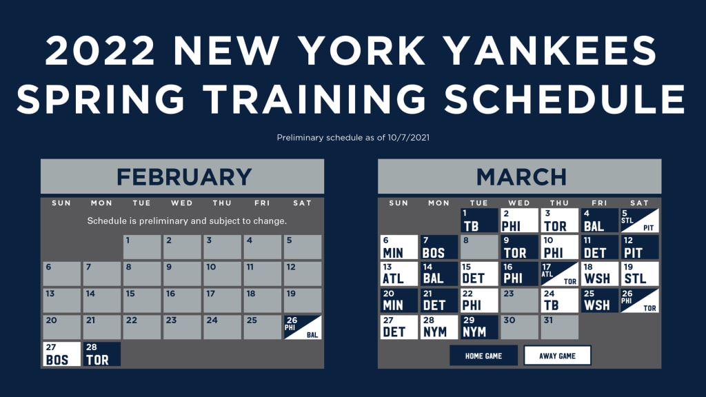 Ny Mets Spring Training Schedule 2022 Yankees Printable Schedule | New York Yankees