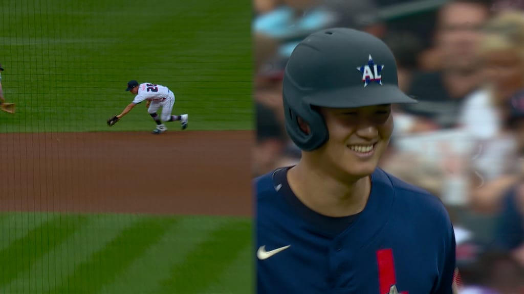 Los Angeles Angels two-way player Shohei Ohtani pitches for the American  League during the MLB All-Star baseball game on July 13, 2021, at Coors  Field in Denver, Colorado. His autographed unworn All-Star