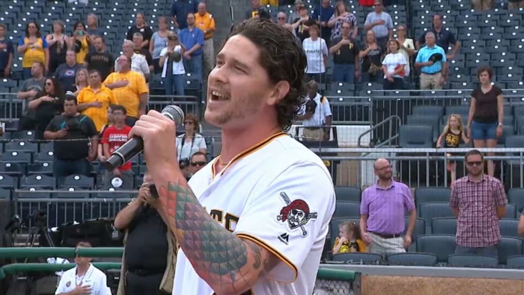 Performing Tuesday's national anthem at PNC Park was none other than  Pirates pitcher Steven Brault