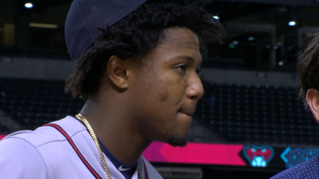 Ronald Acuña Jr. CRUSHES his first HR of season while FALLING DOWN! 