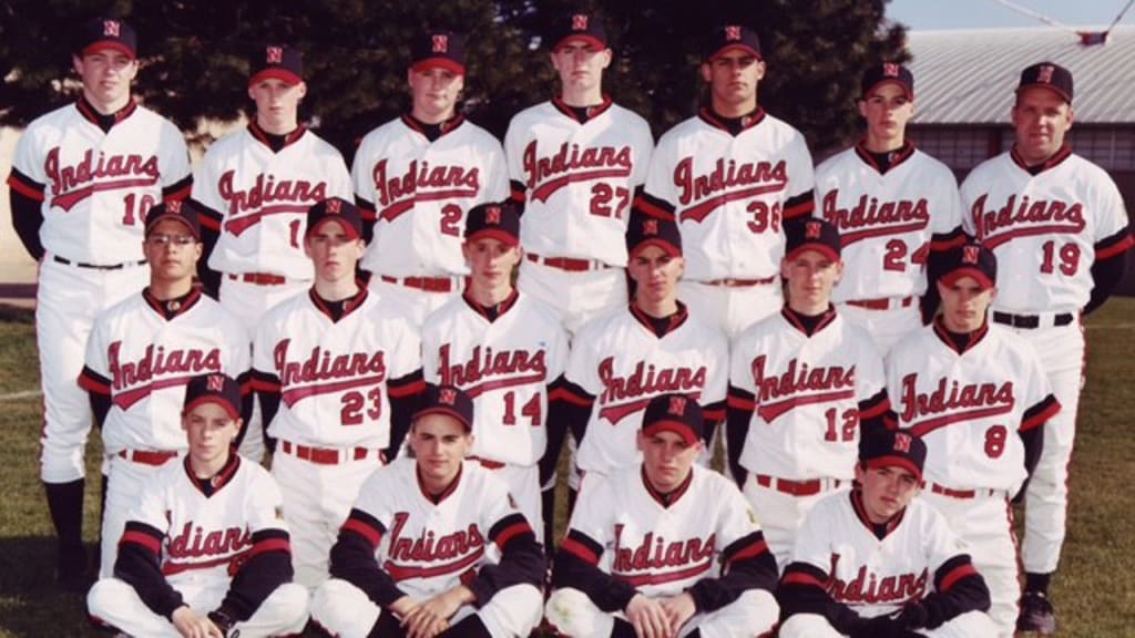 George Kontos (24) is honoring his high school coach, Chris Schwarz (19), at a coaching awards ceremony. (Schwarz)