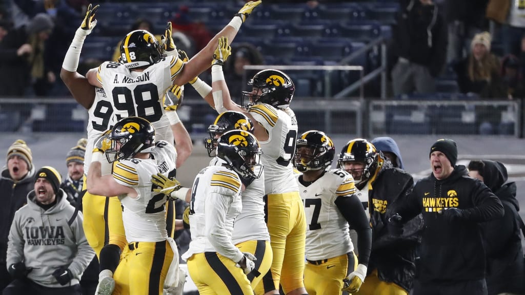 Iowa earned its first bowl victory since 2010 in the Pinstripe Bowl at Yankee Stadium on Wednesday. (AP)