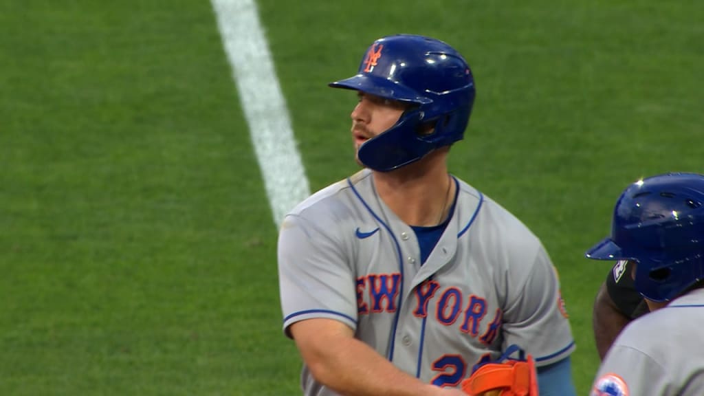 Pete Alonso #20 - Game Used Jackie Robinson Day Jersey and Hat Combo - 1-4,  HR (7), RBI - Mets vs. Athletics - 4/15/23