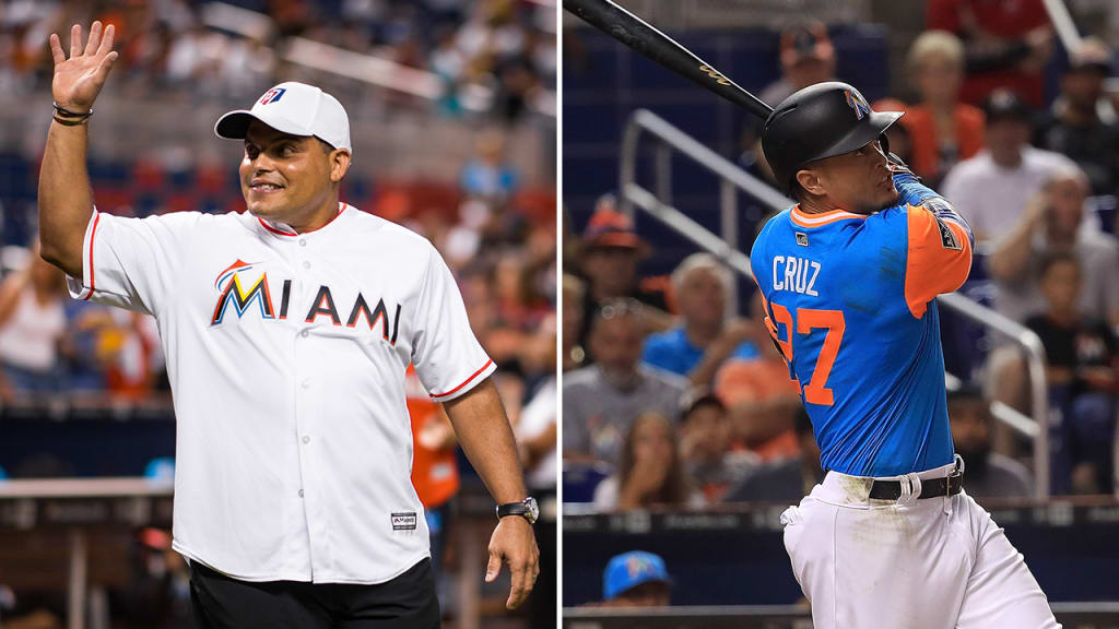 Ivan Rodriguez called Giancarlo Stanton a "five-tool guy." (Marlins/Getty Images)