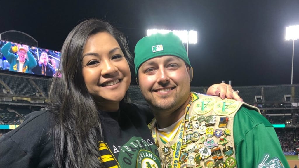 The A's Kingpin with his wife, Melissa