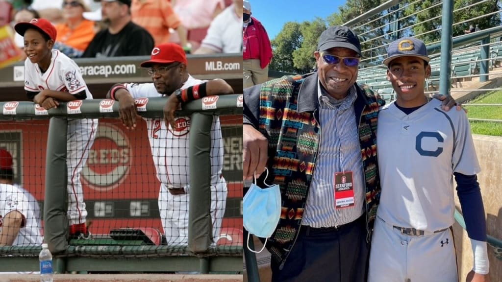 Astros manager Dusty Baker with his son, Darren