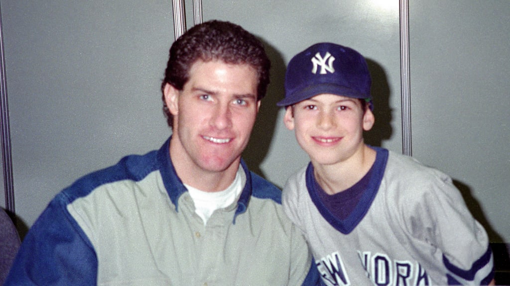 A young Ottavino with Yankees All-Star outfielder Paul O'Neill.
