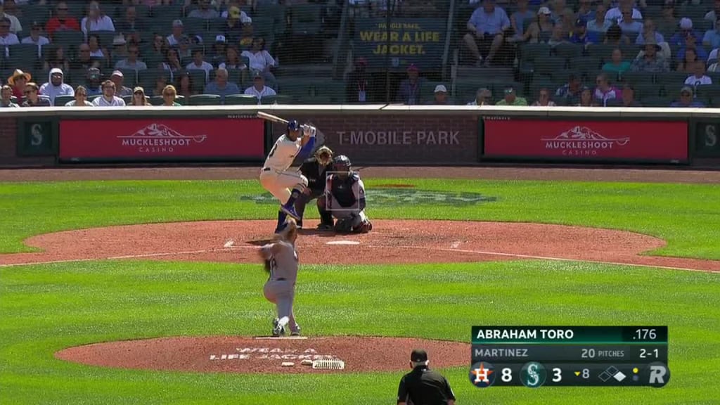 Seattle Mariners pitcher Robbie Ray remains standing on the field