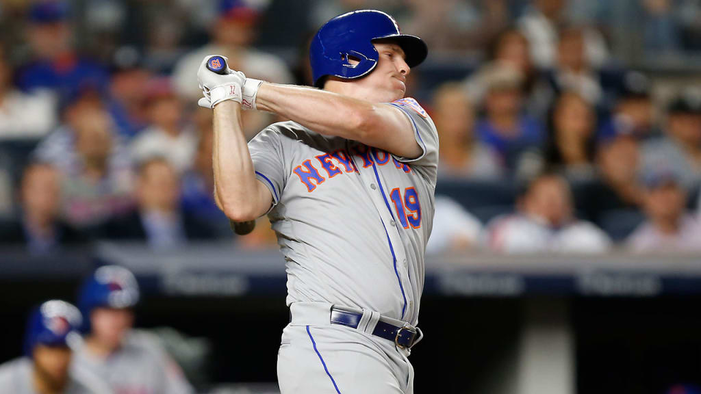 Jay Bruce swings through strike two with the bases loaded in the seventh inning on Wednesday. (Kathy Willens/AP)