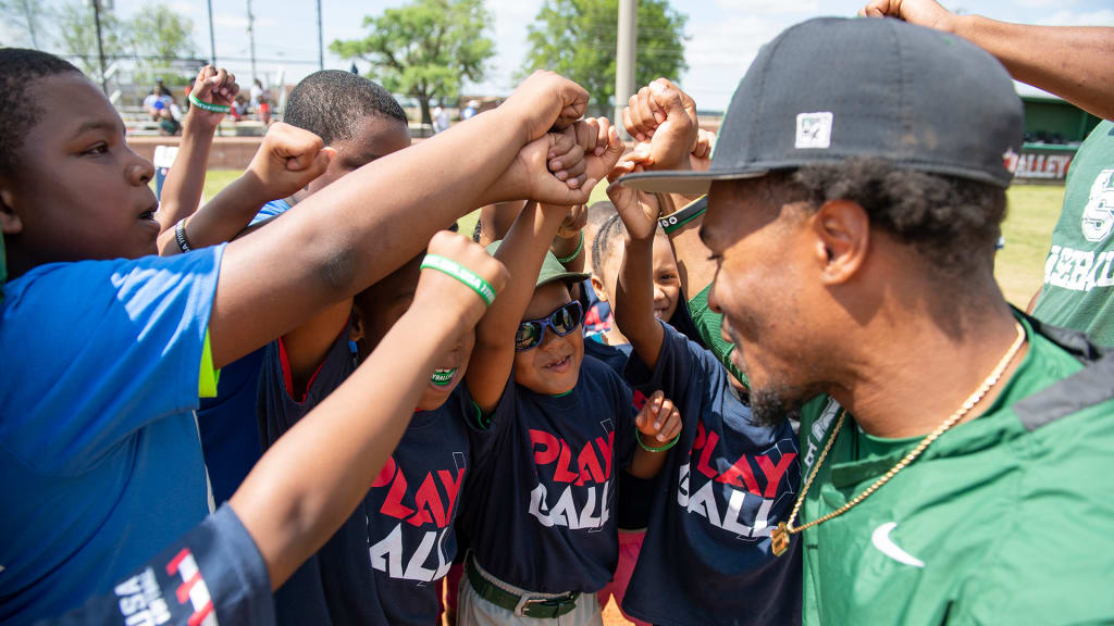 Participants and members of the Mississippi Valley State University baseball team breakdown during the Mississippi Valley State University PLAY BALL event at Lou Hamer Stadium on Saturday, April 30, 2022, in Itta Bena, Miss.