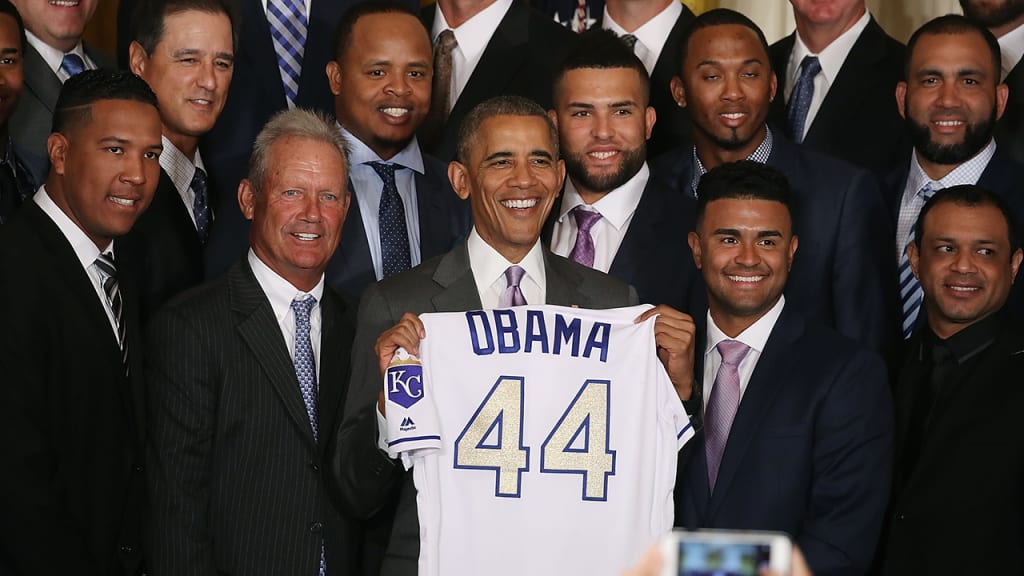 President Barack Obama posed with the Royals after their 2015 World Series win. (Getty Images)