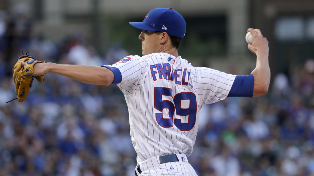 Chicago Cubs relief pitcher Luke Farrell delivers during the first inning of a baseball game against the Arizona Diamondbacks Monday, July 23, 2018, in Chicago. (AP Photo/Charles Rex Arbogast)