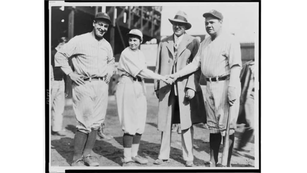 Left to right: Gehrig, Mitchell, Engel and Ruth