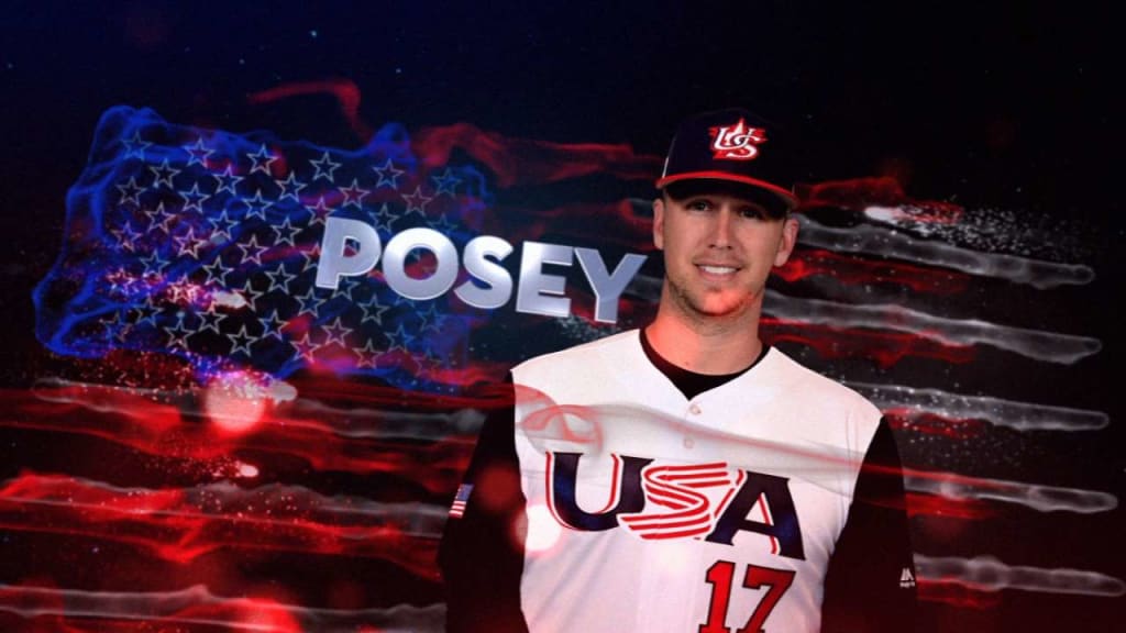 Men's USA Baseball Buster Posey Majestic White 2017 World Baseball