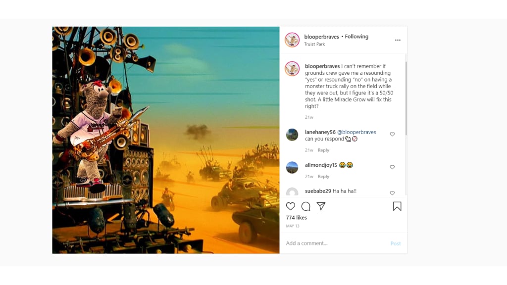 Screengrab from @BlooperBraves on Instagram