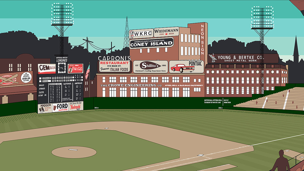 Story of Crosley Field's sloped outfield