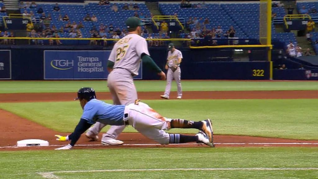 Smith reaches third on an error