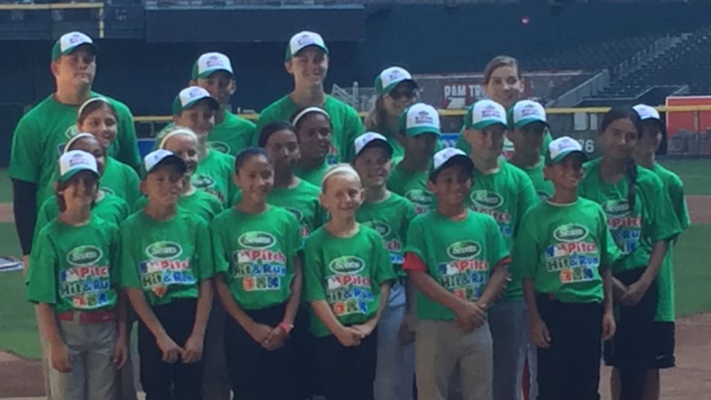 Chase Field hosted 23 Pitch, Hit & Run competitors on Sunday. (Justin Toscano)
