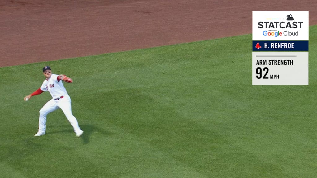 Boston Red Sox's Hunter Renfroe throws out runner with 98 mph