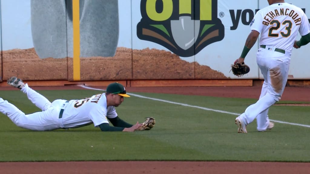 Watch: Athletics' Matt Chapman OK after taking fastball to head