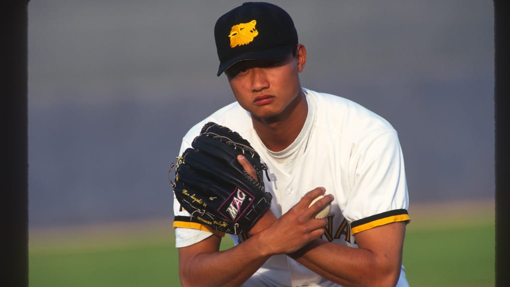 Mac Suzuki, pictured here playing for the Peoria Javelinas in the Arizona Fall League, was the first Japanese pitcher to debut in the American League. (MLB Photos)