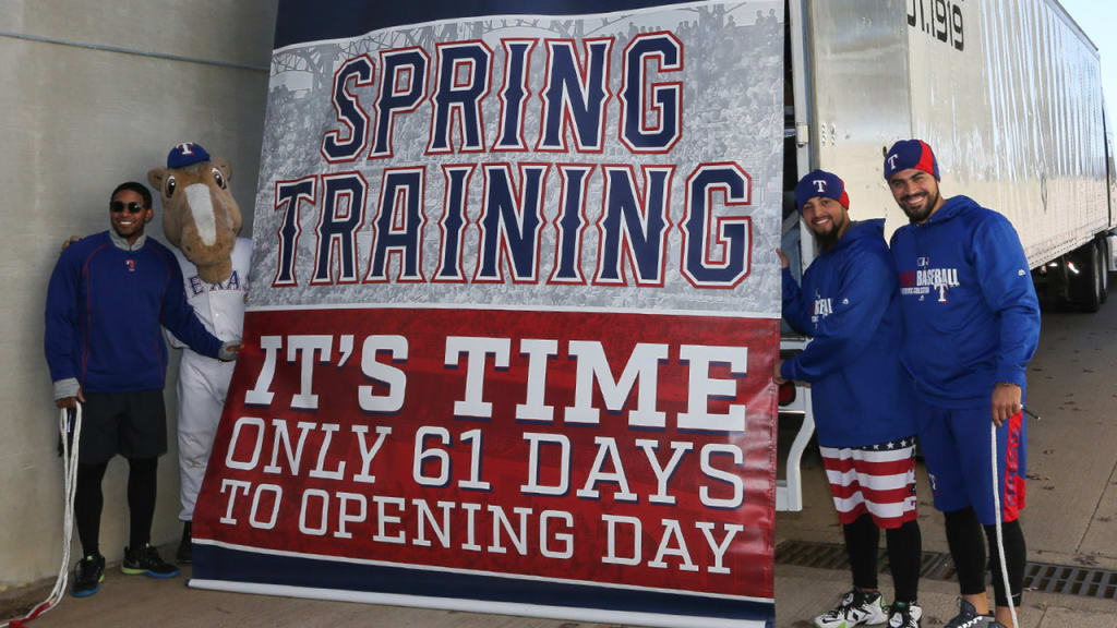 Elvis Andrus, Rougned Odor and Robinson Chirinos (left to right) were on hand Tuesday in Arlington. (Rangers)