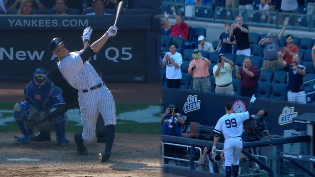 Aaron Judge GOES THE DISTANCE for a 3-run homer at MLB at Field of Dreams!  (Into the cornfield!) 