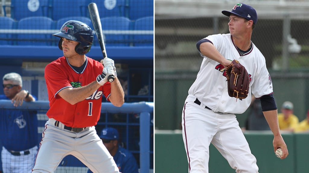 Zach Granite and Stephen Gonsalves are the Twins' Minor League Player and Pitcher of the Year, respectively. (Buck Davidson, Pro Sports Media, Inc. / Mark LoMoglio, MiLB)