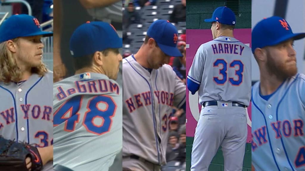 New York Mets starters (L-R) Matt Harvey, Noah Syndergaard, and