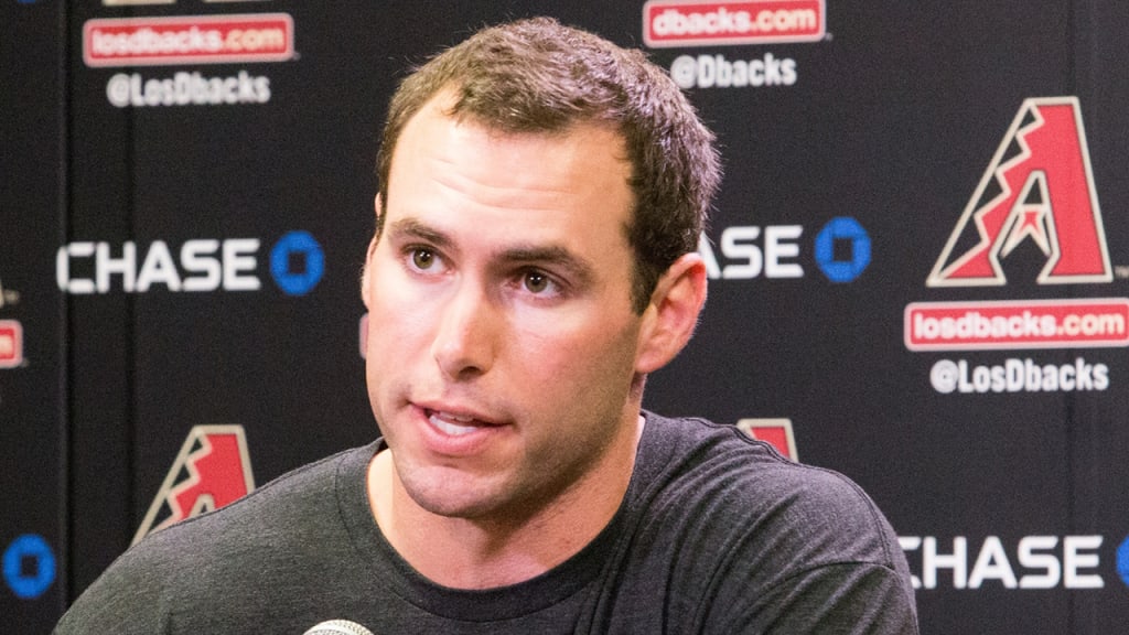 Paul Goldschmidt talks about his 'Teaming up for Education' scholarships with University of Phoenix on Tuesday. (Sarah Sachs/D-backs)
