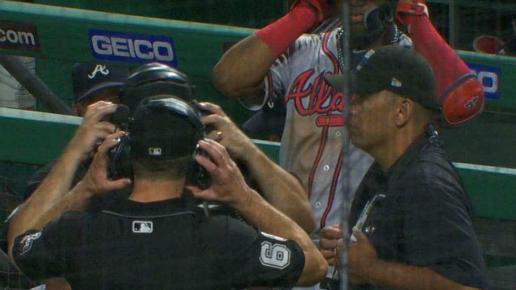 Acuna imitates umpires