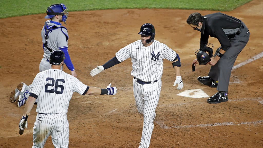 With batting champ LeMahieu [L] leading off, hitting ninth has its perks. Higashioka’s big night marked the first time a Yankees player had gone deep three times out of the 9-hole. “I was really excited to hit ninth because that meant I had DJ hitting behind me,” he said. “It was like, ‘They definitely don’t want to get to DJ, so they’re going to give me something good to hit.’” (Credit: New York Yankees)