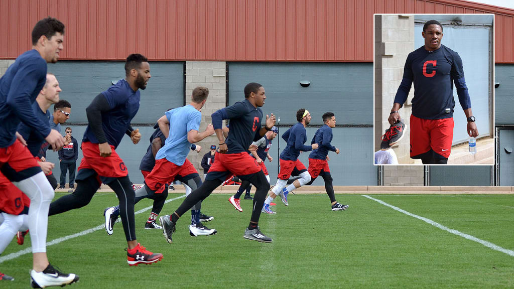 "I didn't want to disappoint," said Greg Allen following Saturday's "Warrior Dash." (Jordan Bastian/MLB.com)
