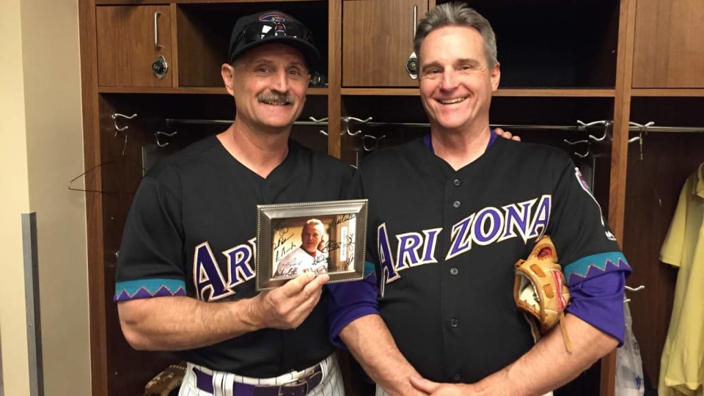Tod, left, and Gary Schulz honored their late father, Don, at D-backs Fantasy Camp. (Steve Gilbert)
