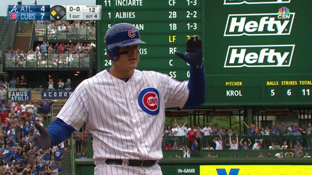 Anthony Rizzo wore his full uniform on the Cubs' team plane