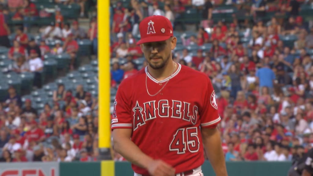 Los Angeles Angels teammates wear No. 45 jerseys in honor of Tyler Skaggs  during MLB All-Star game