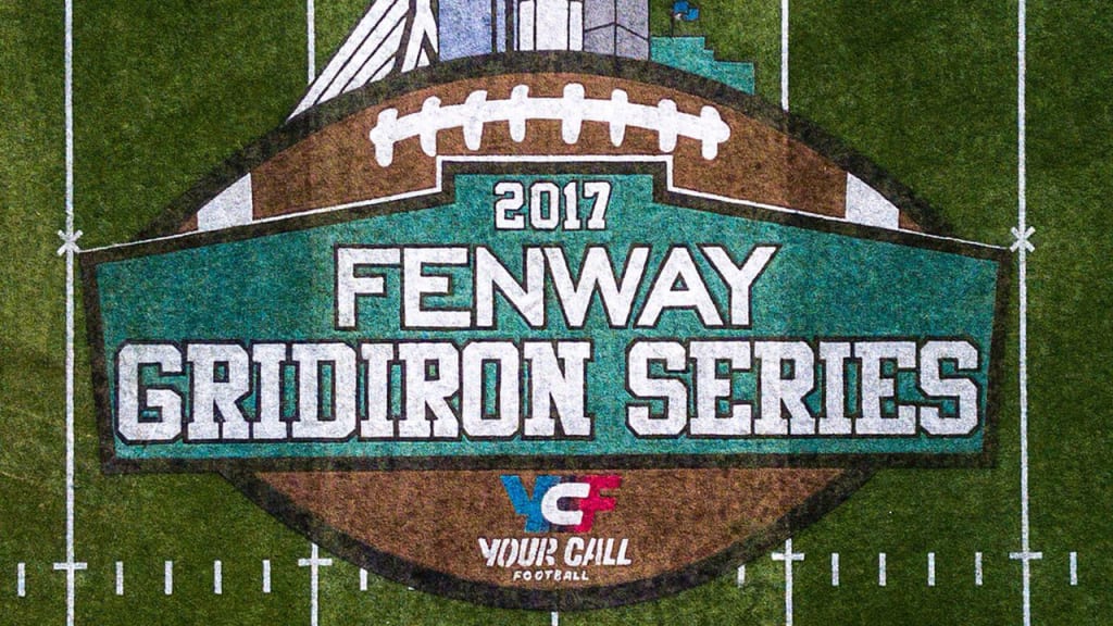 Fenway Park hosted the first of six football games Friday night as part of the Fenway Gridiron Series. (Red Sox)