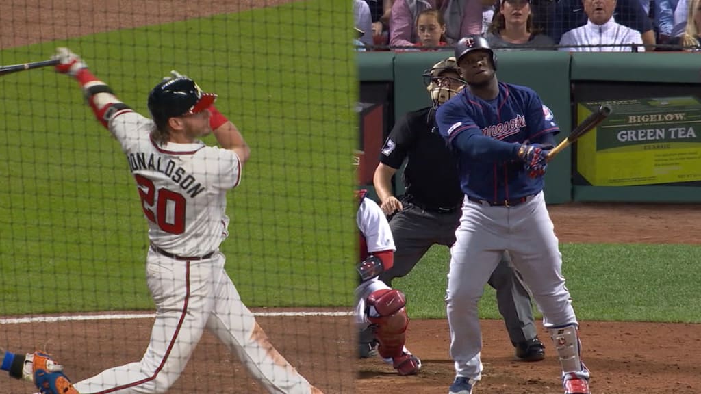 Minnesota Twins first baseman Miguel Sano sprints to the bag to