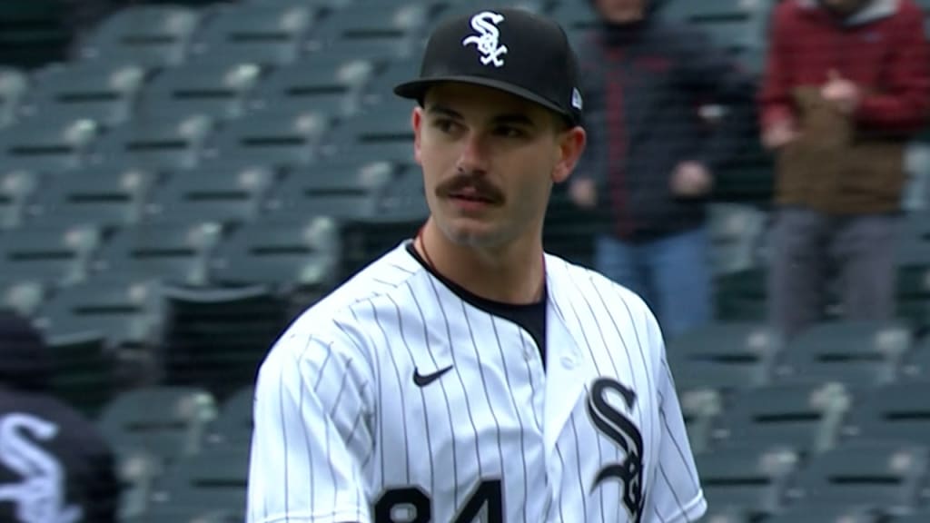 Starting pitcher Dylan Cease of the Chicago White Sox reacts after