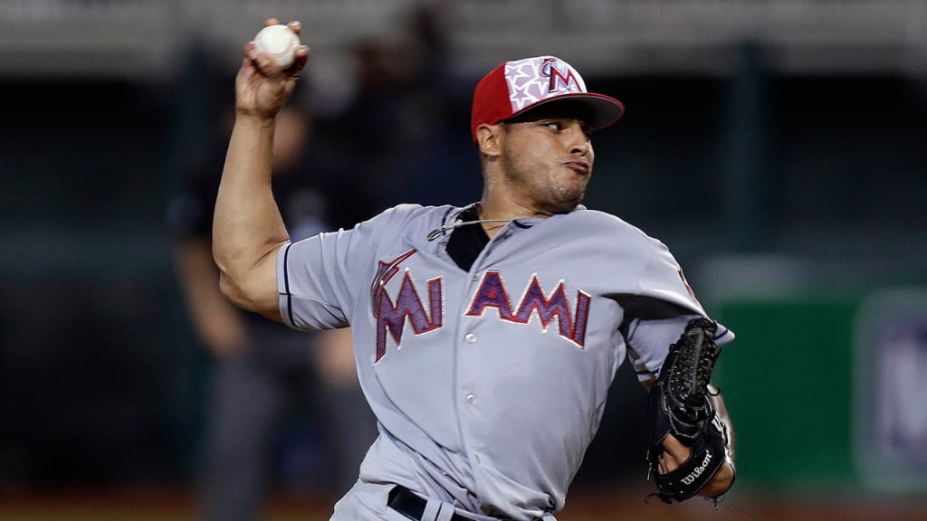 "It's a once-in-a-lifetime opportunity," Marlins closer A.J. Ramos said of pitching at Fort Bragg on Sunday. (AP)