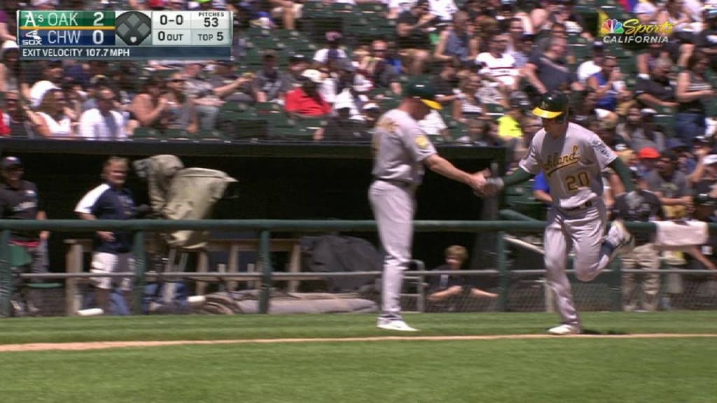 Oakland A's set MLB record with homers in 25 straight road games