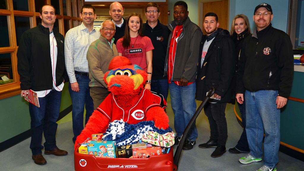 The north leg of the Reds Caravan visited Dayton Children's Hospital on Saturday. (Reds)