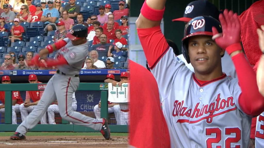 Juan Soto's first career HR was eerily similar to Bryce Harper's first