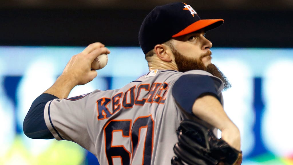 Dallas Keuchel pitched two innings before his start in Minnesota was wiped out by rain. (AP)