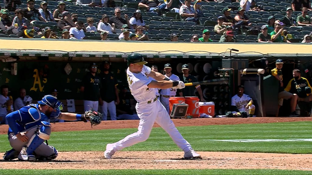 Matt Chapman of the Oakland Athletics sits in the dugout after