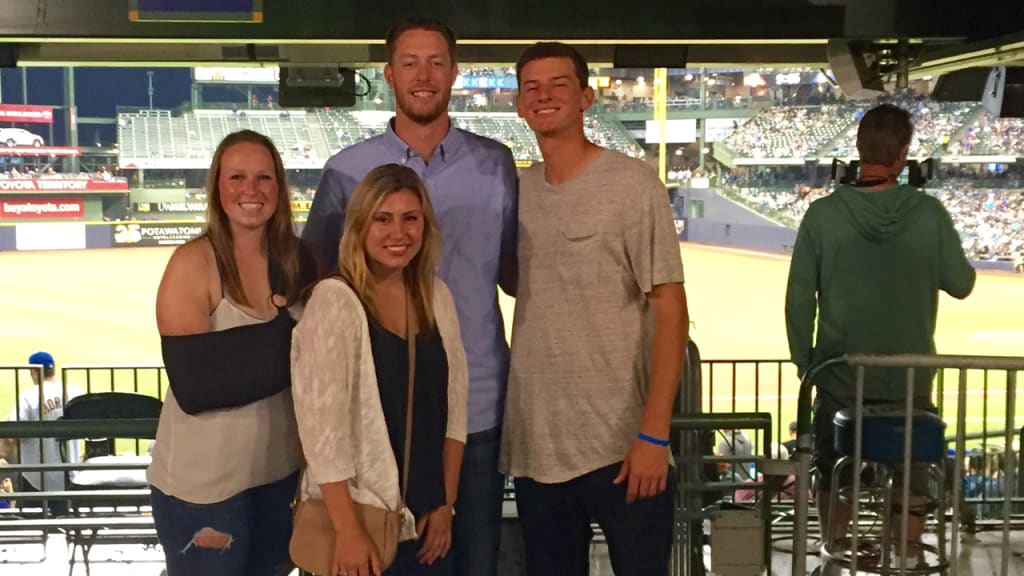 Cam Roegner (center) attended Thursday's Mets-Brewers game at Miller Park. (Courtesty of Roegner family)