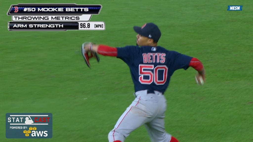 VIDEO: Mookie Betts Throws Out His First Runner at the Plate in