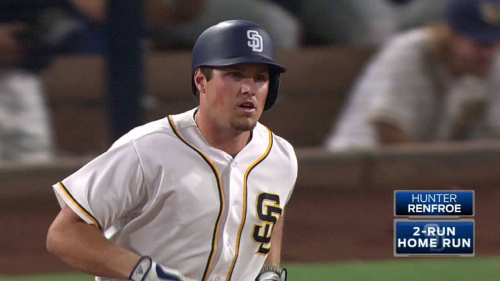 Padres rookie Hunter Renfroe hit a home run on top of the Western